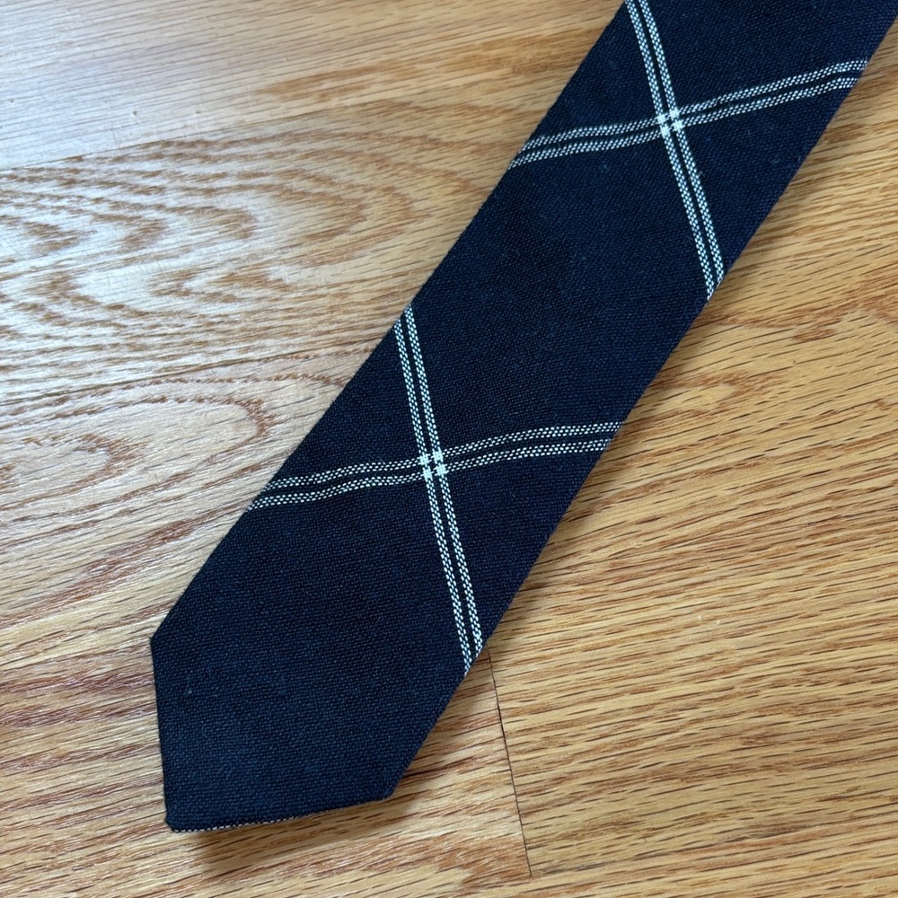 Classic Navy Blue Plaid Men's Tie